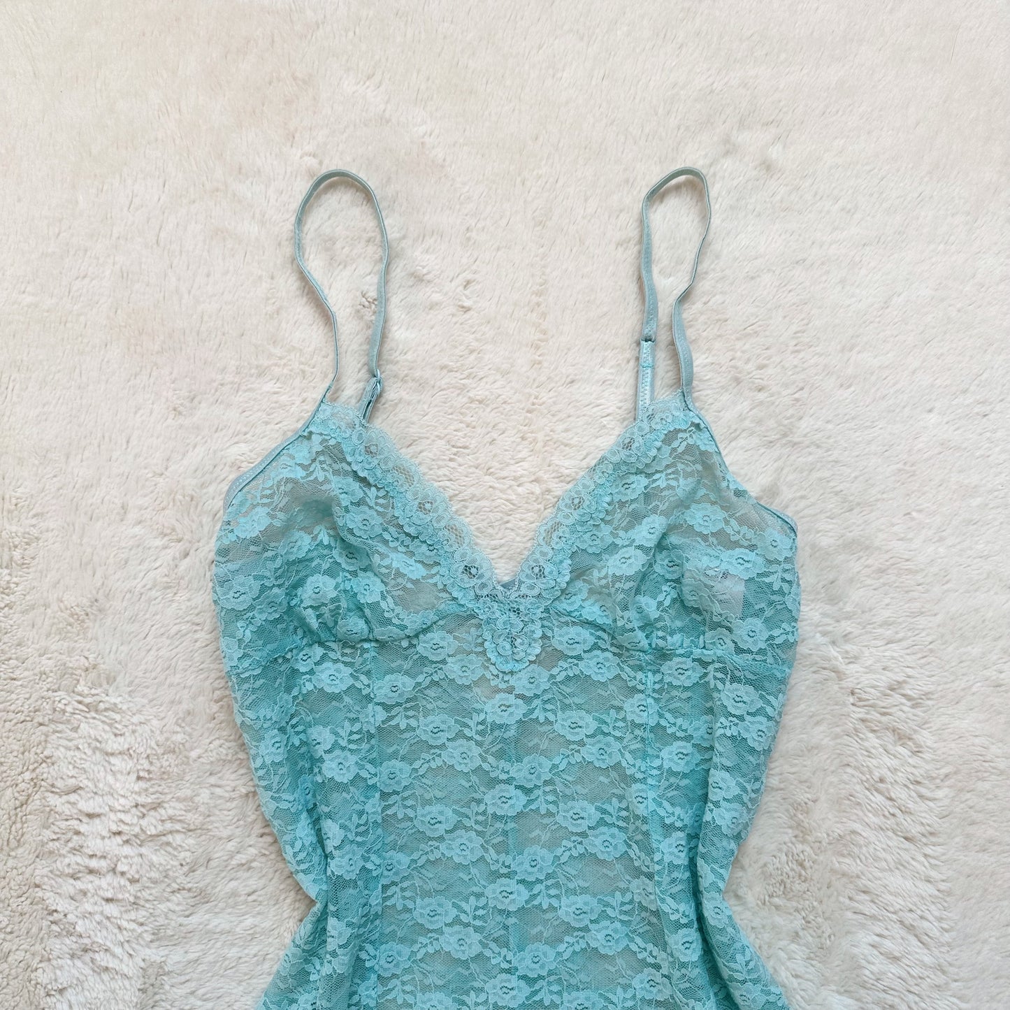 2000's aquamarine slip dress