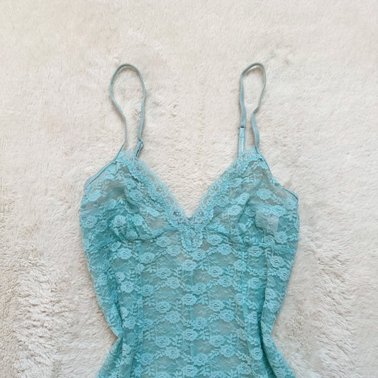 2000's aquamarine slip dress