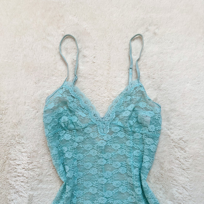2000's aquamarine slip dress