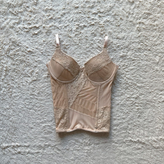 1990's nude bustier top