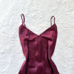 2000's burgundy satin slip dress