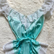 1980's aqua ruffle teddy
