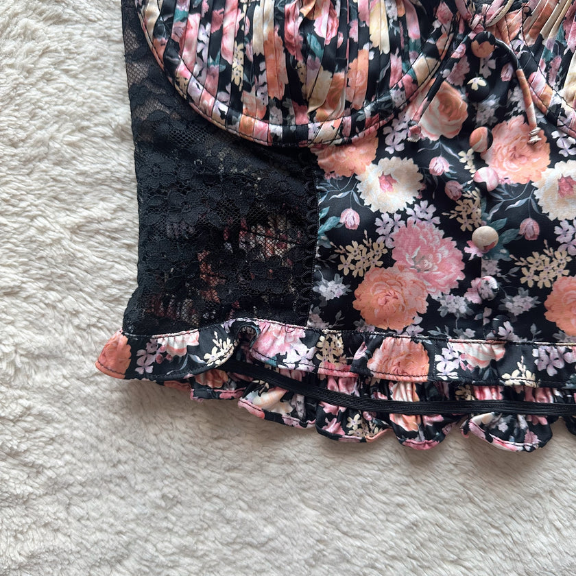 contemporary gardenia noir longline bra