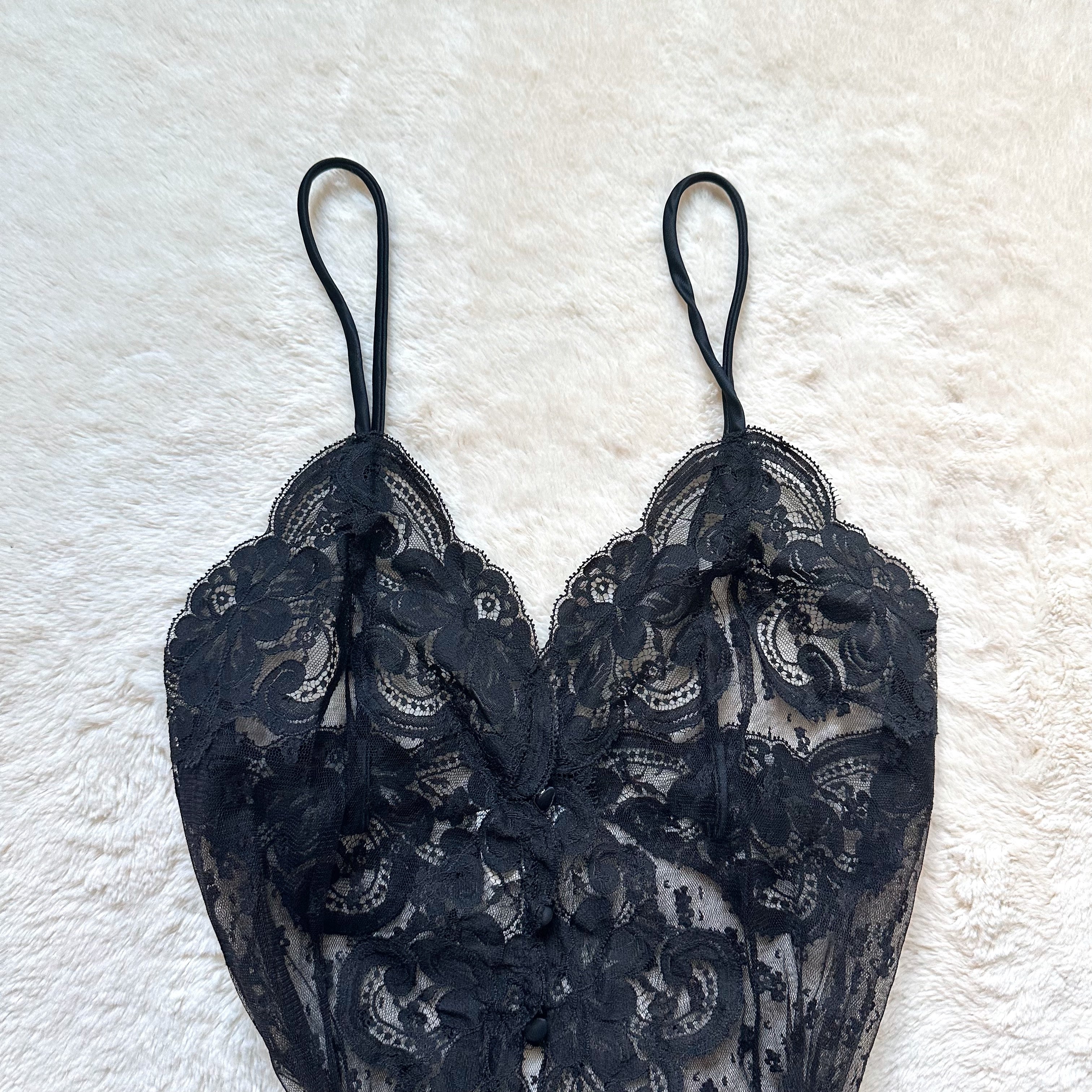 1990's obsidian lace slip dress