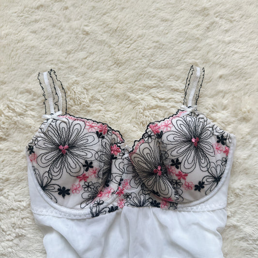 2000's ditsy babydoll camisole