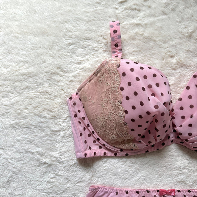 japanese brand polka dot bra + panty set