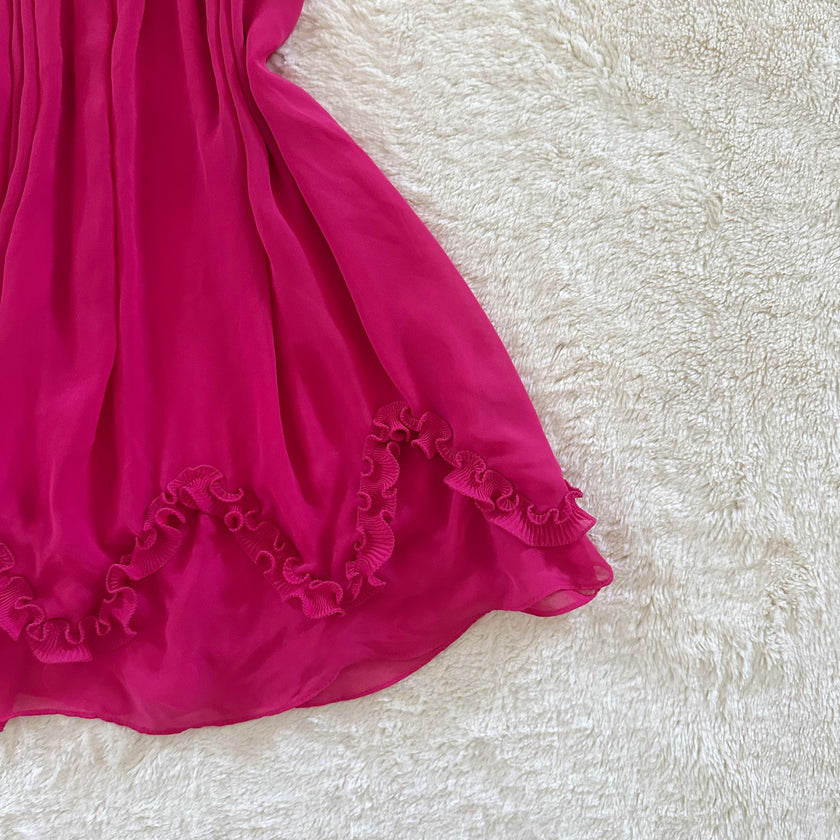 2000's ruffle rose babydoll slip dress