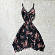 2000's rose noir slip dress