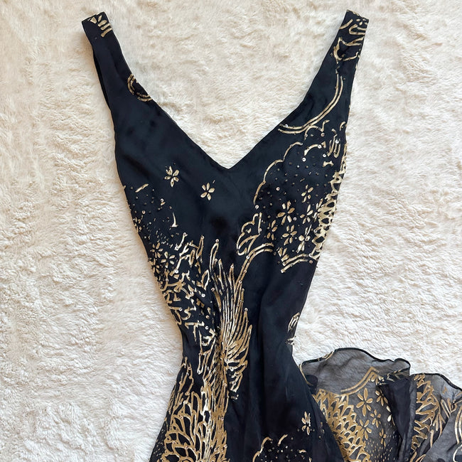1990's midnight baroque gown