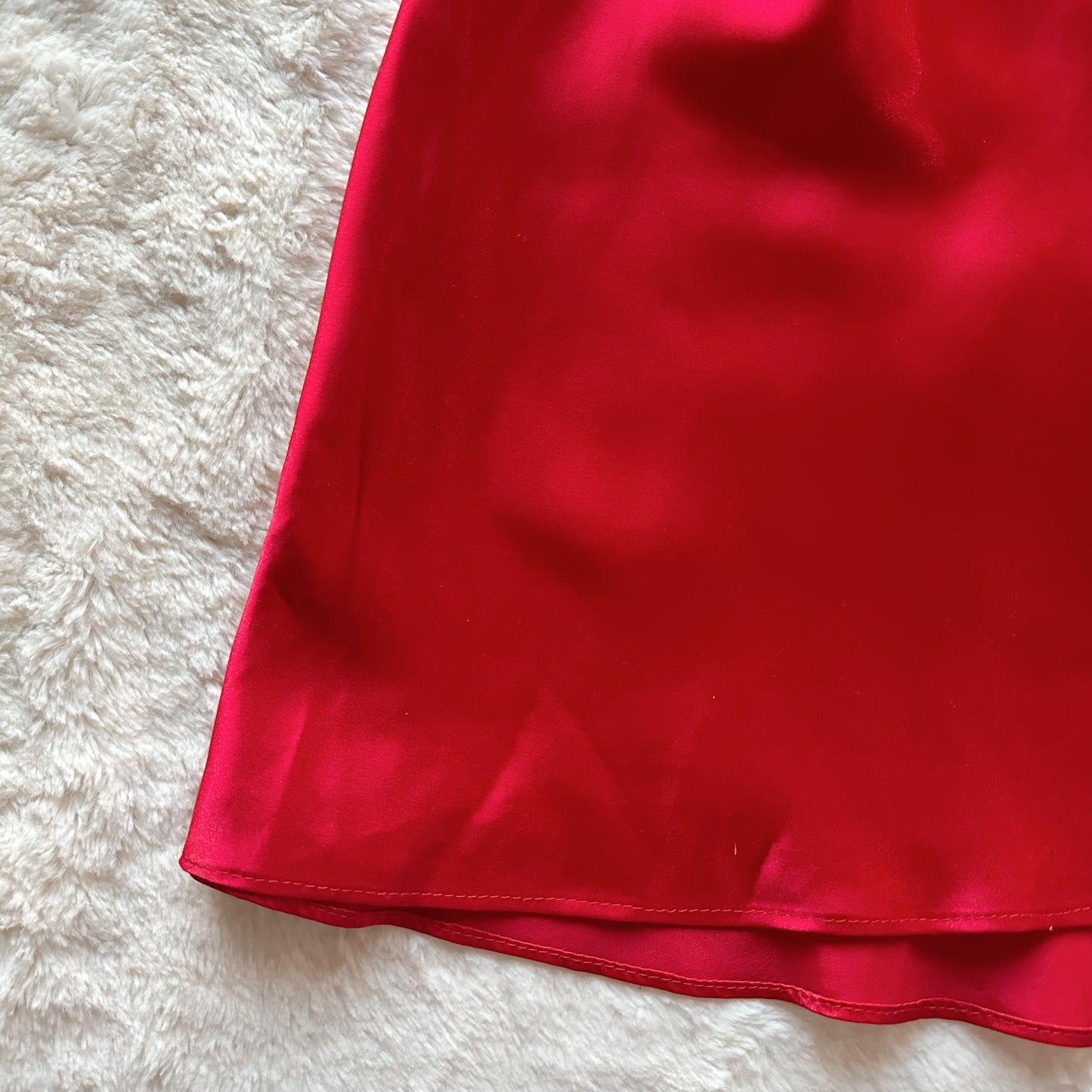 1996 rose red satin slip dress