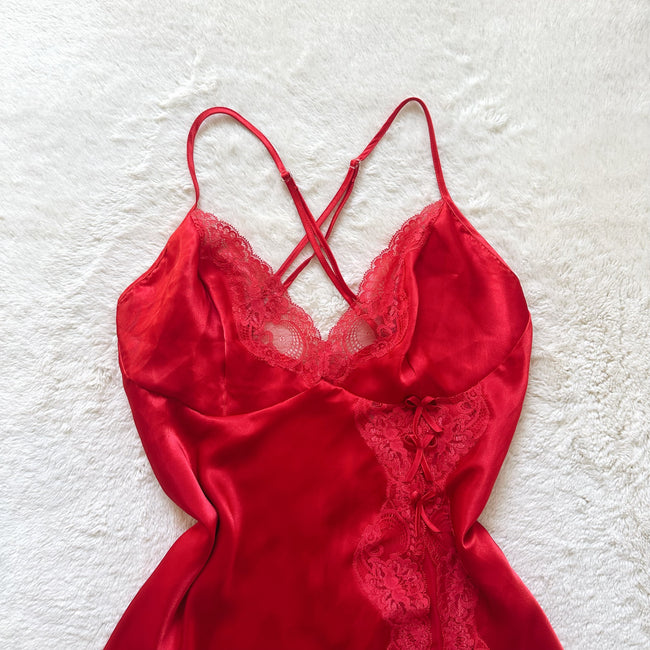 2000's rose glow slip dress