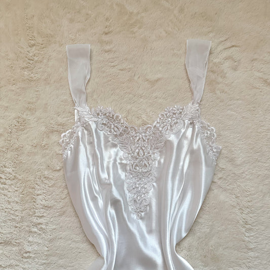 1990's pearl princess slip dress