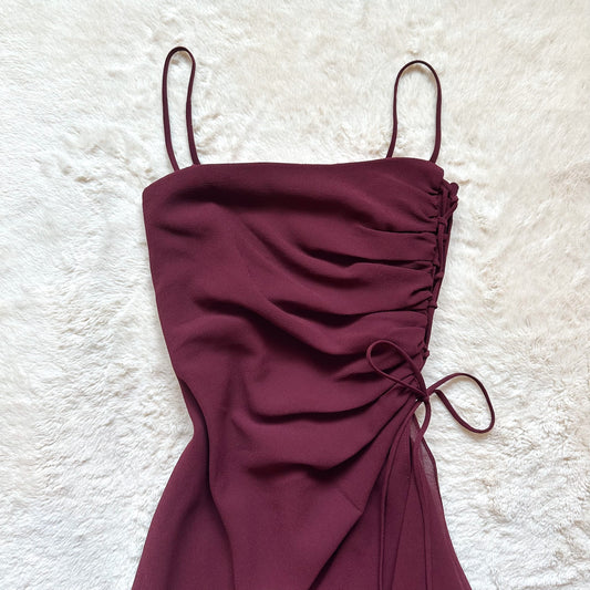 1990's crimson sangria dress
