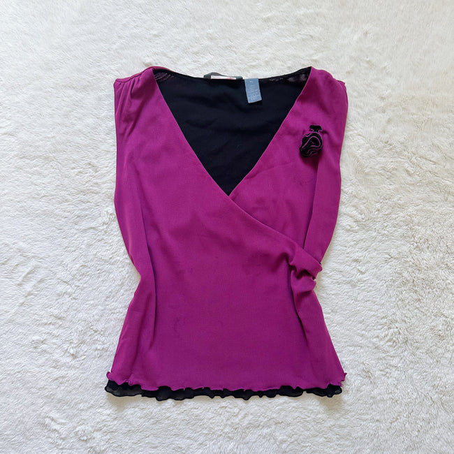 1990's plum rose top