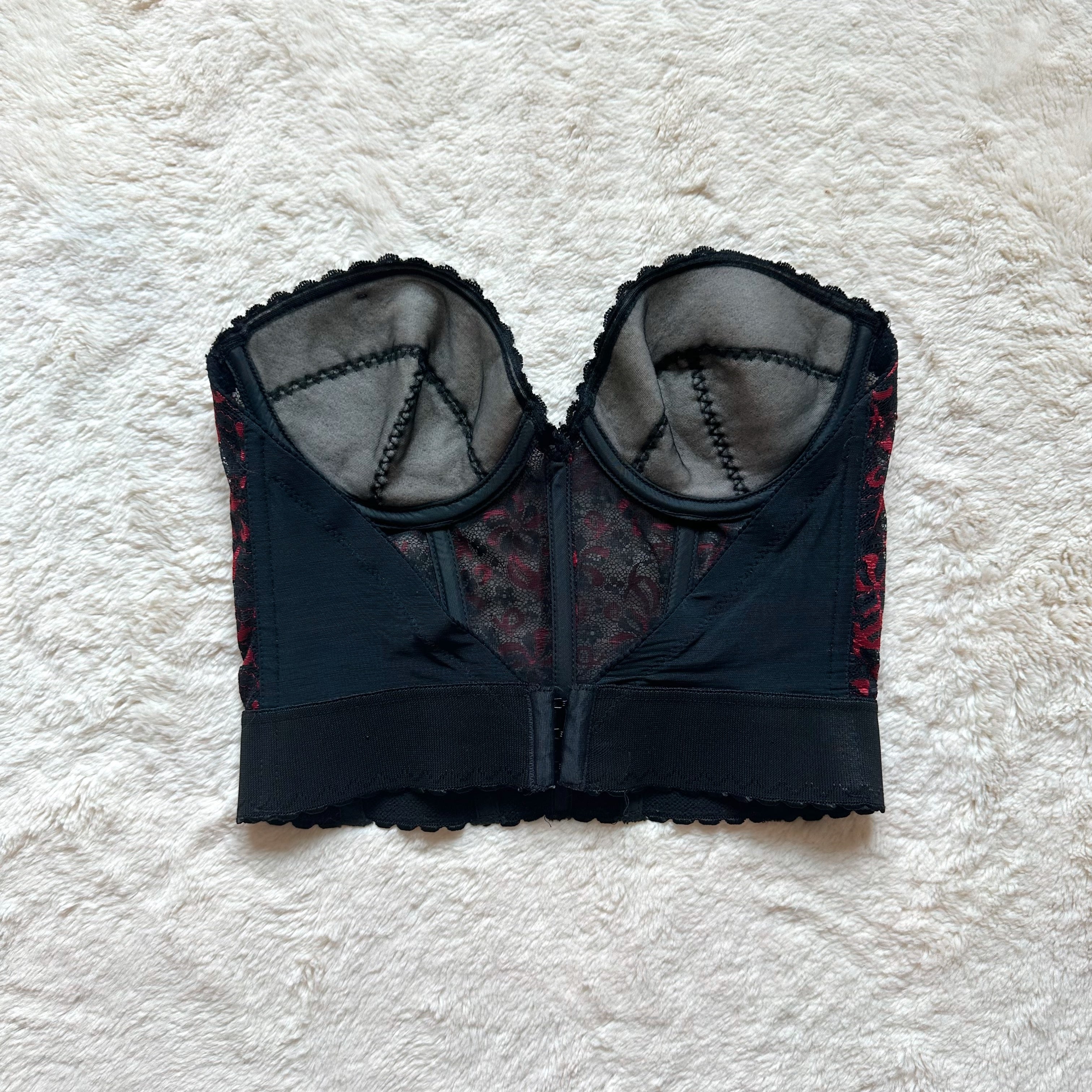 1990's rouge ribbon corset