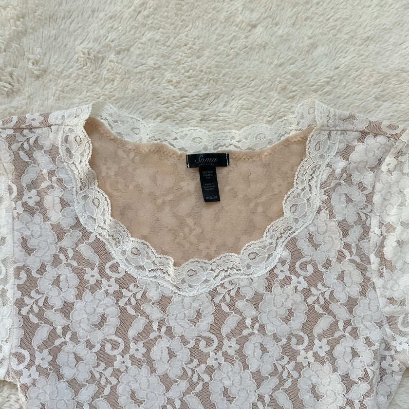 2000's ivory flora blouse