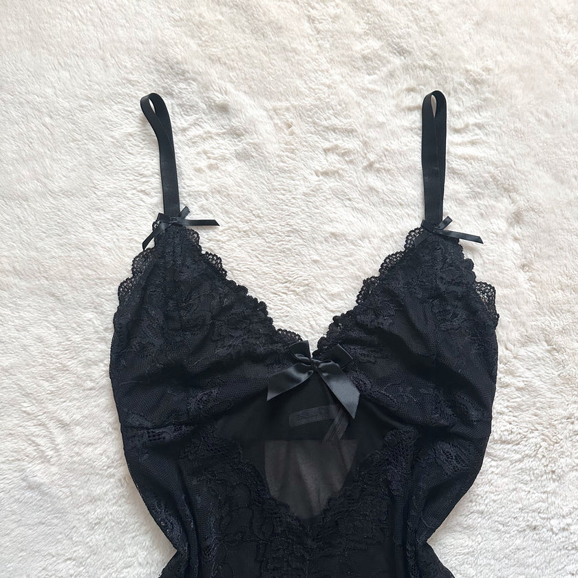 contemporary midnight mocha slip dress