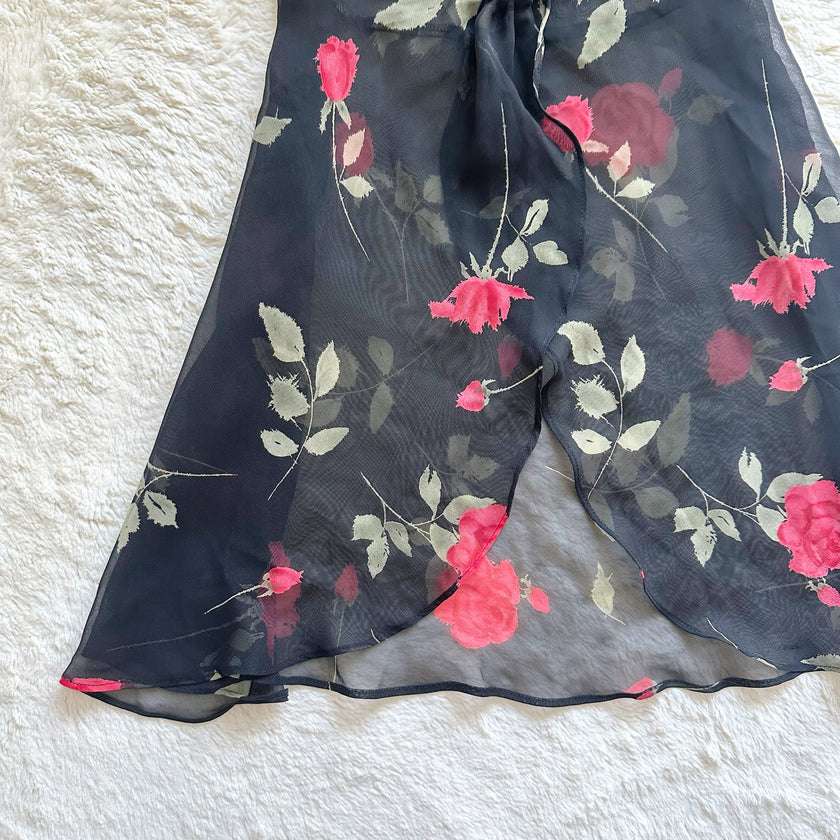 1980's wild rose slip dress + panty