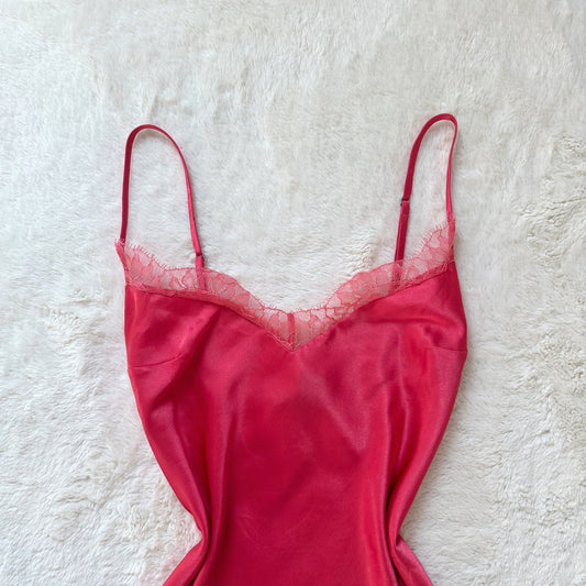 2016 ruby satin slip dress