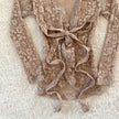 2000's honey lace tie cardigan