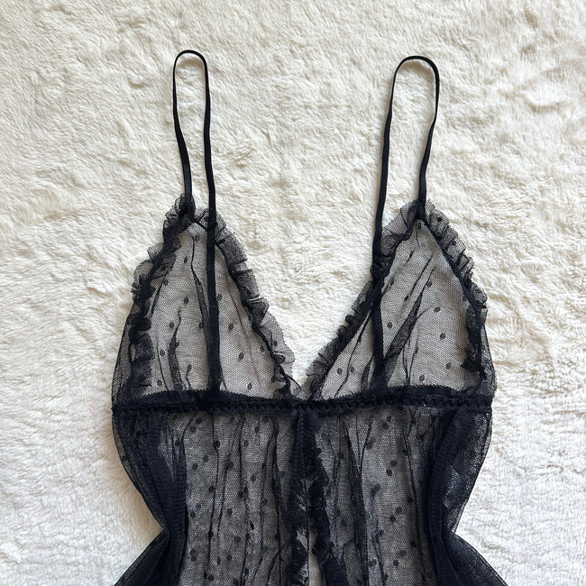 2000's dark dotted babydoll