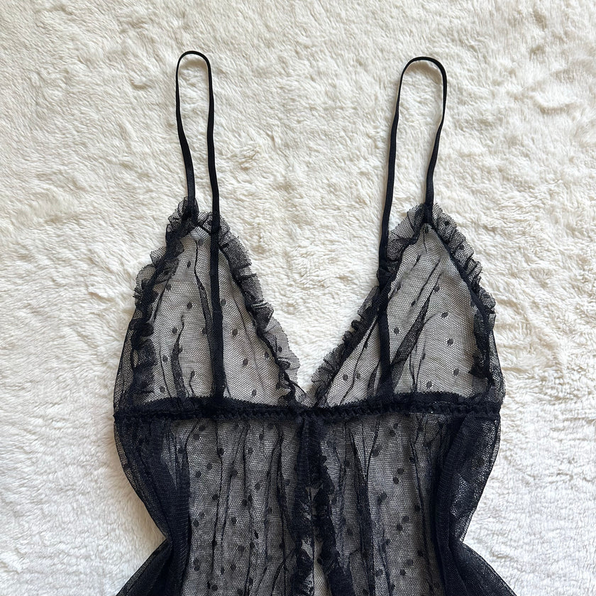 2000's dark dotted babydoll