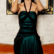 1990's emerald glow gown