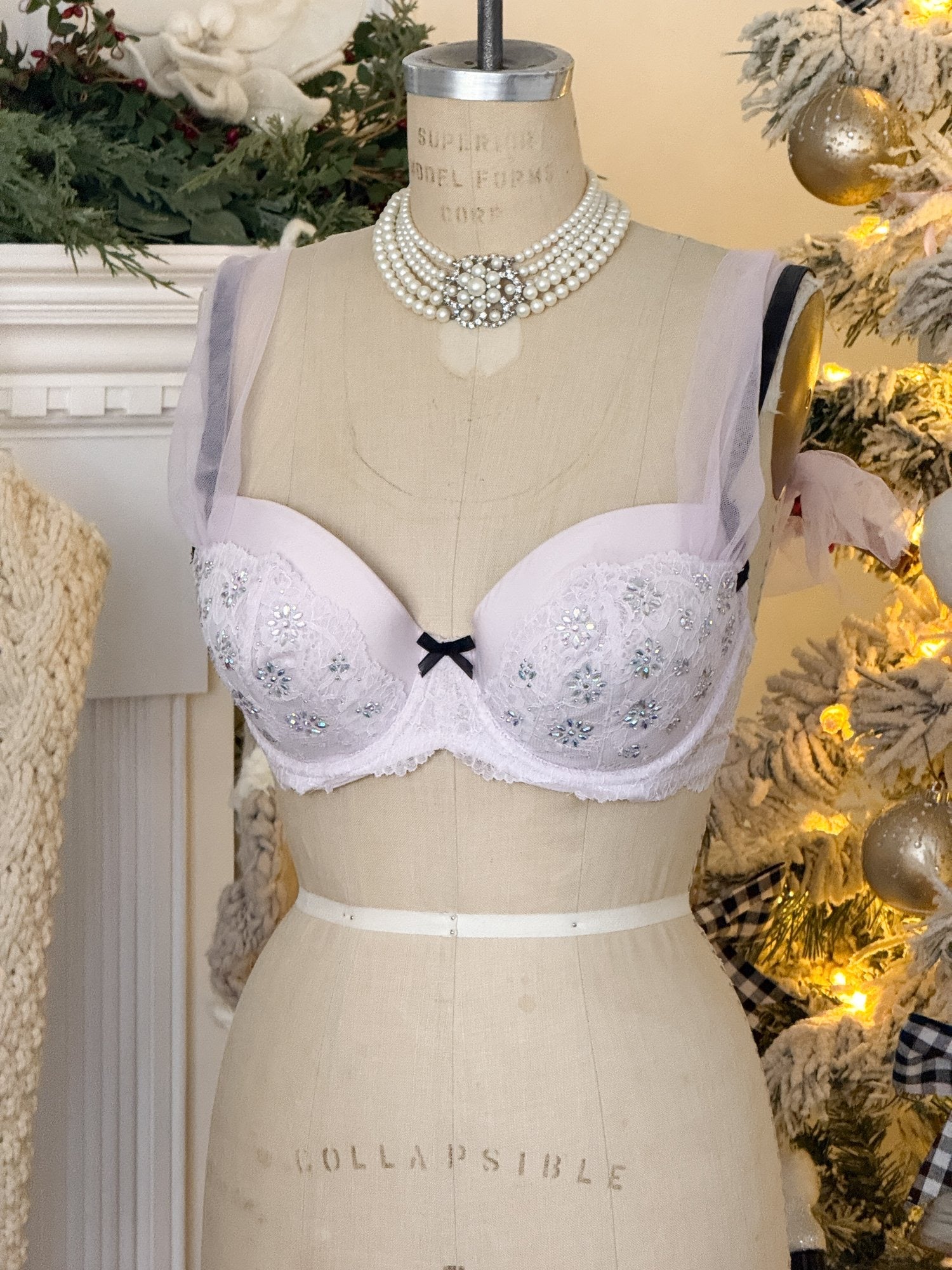 2014 rhinestone tulle vs fashion show bra