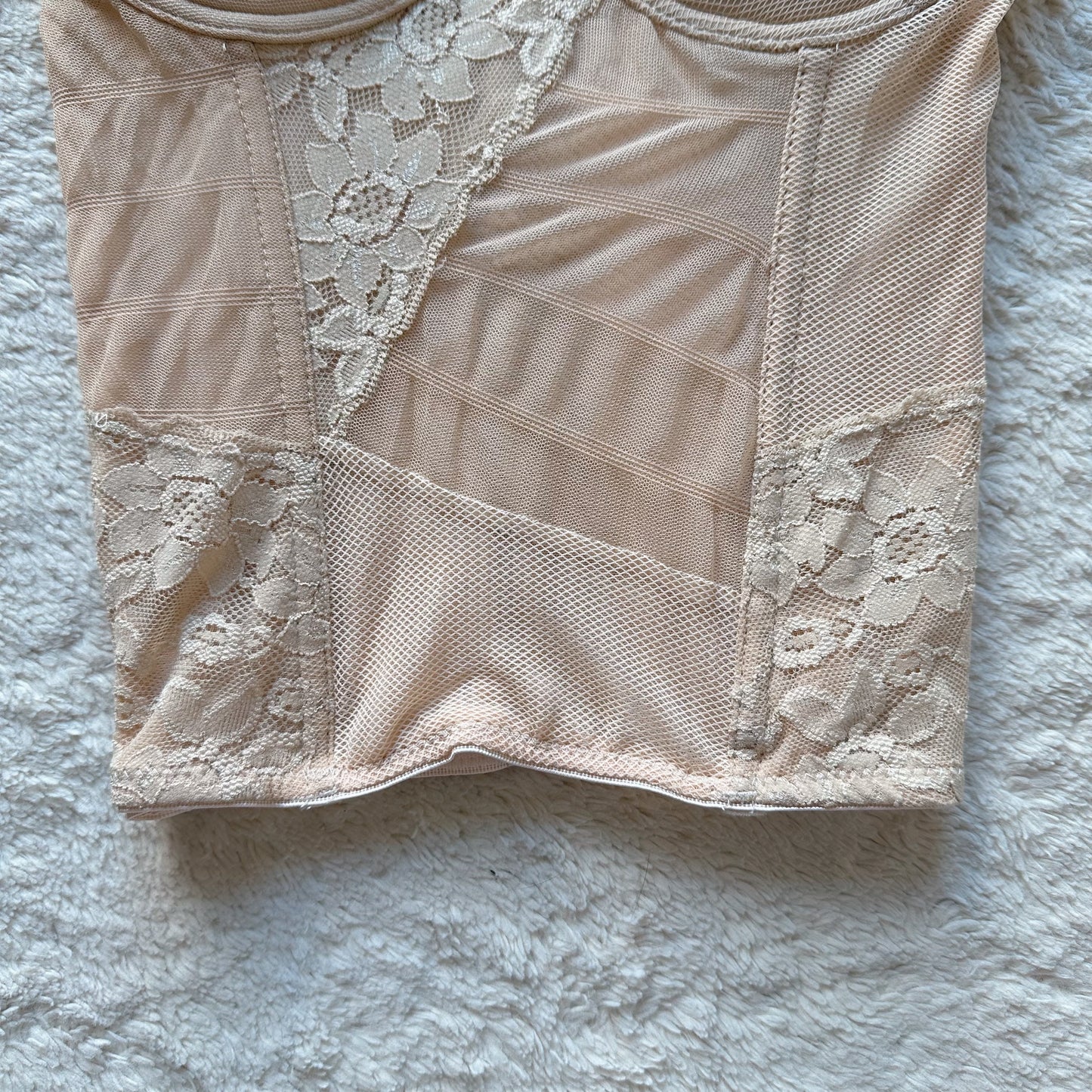 1990's nude bustier top