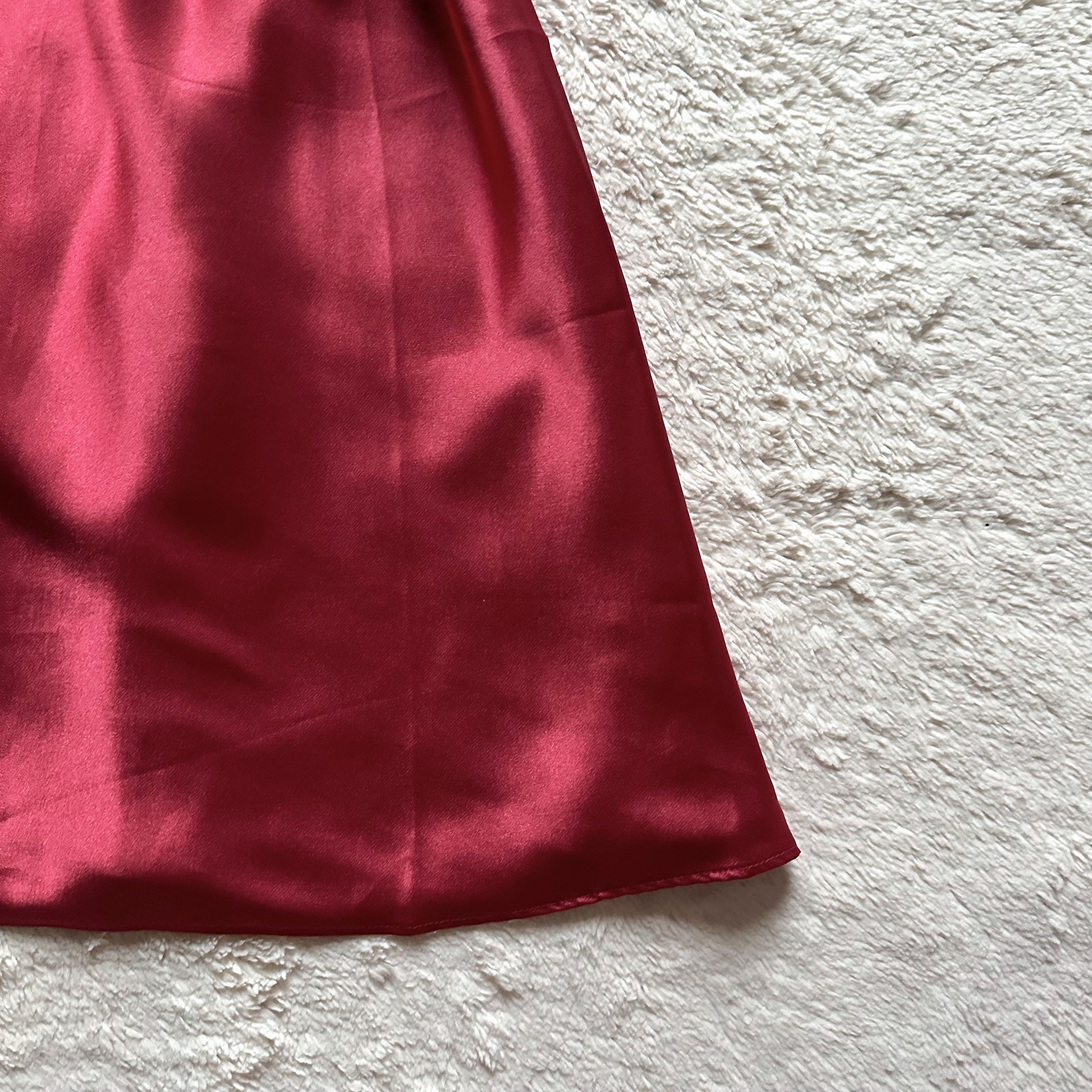 2000's silken scarlet slip dress