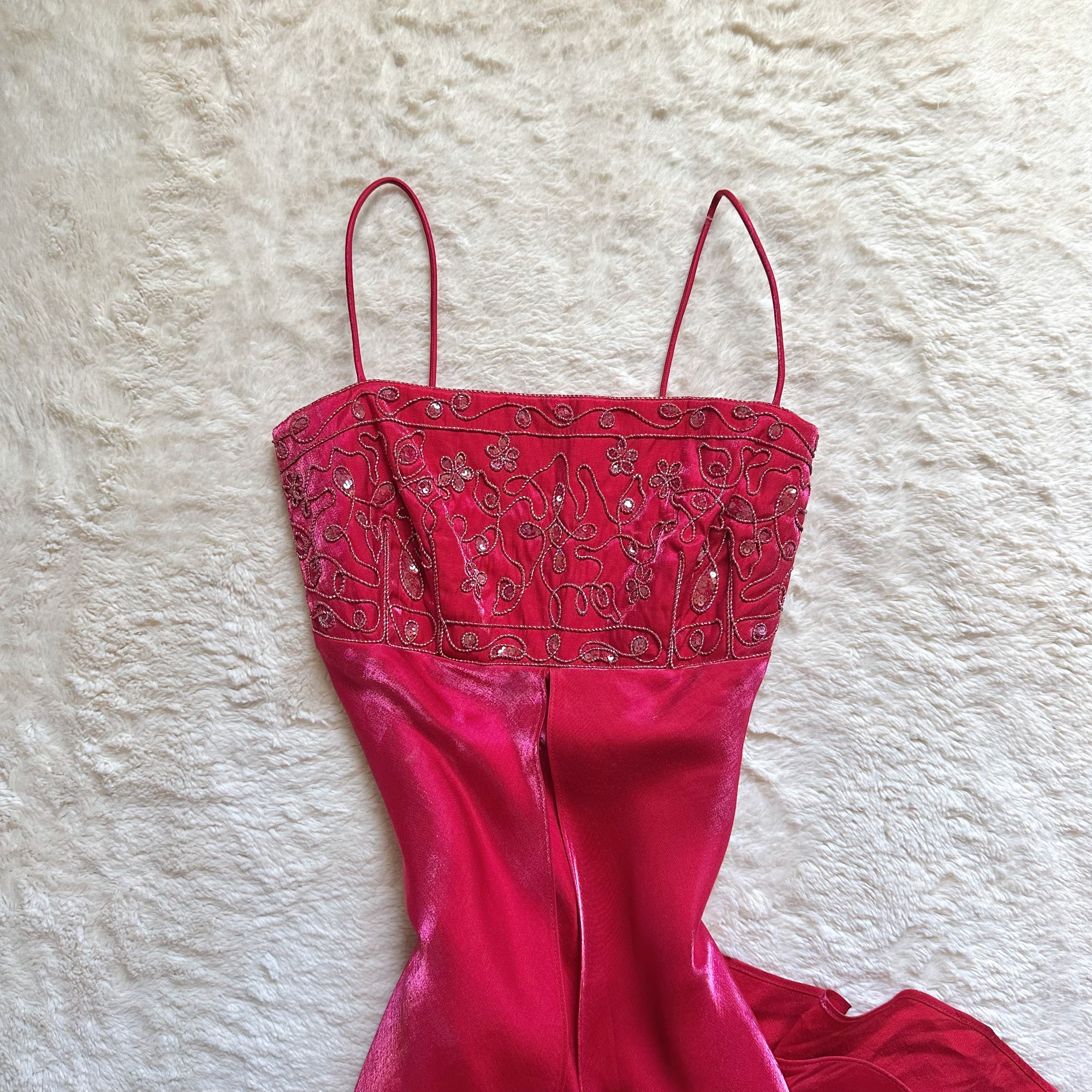 1990's ruby romance gown