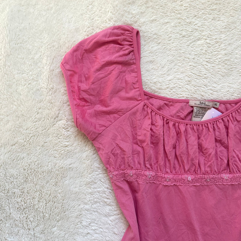 2000's bubblegum milkmaid blouse