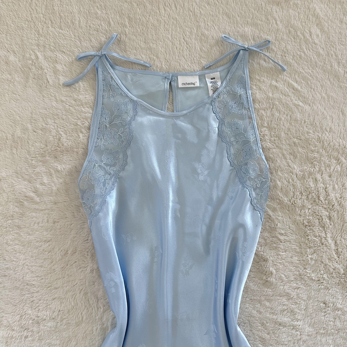 2000's blue blossom slip dress