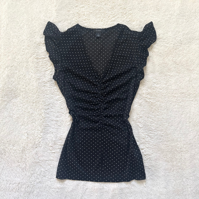 2000's polka dot blouse