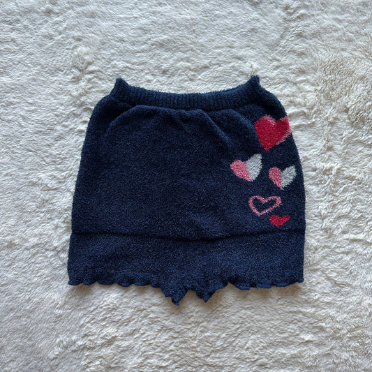 japanese brand navy heart fuzzy knit shorts