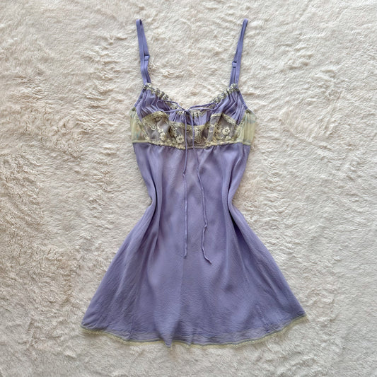 2002 lilac & pale yellow milkmaid chemise