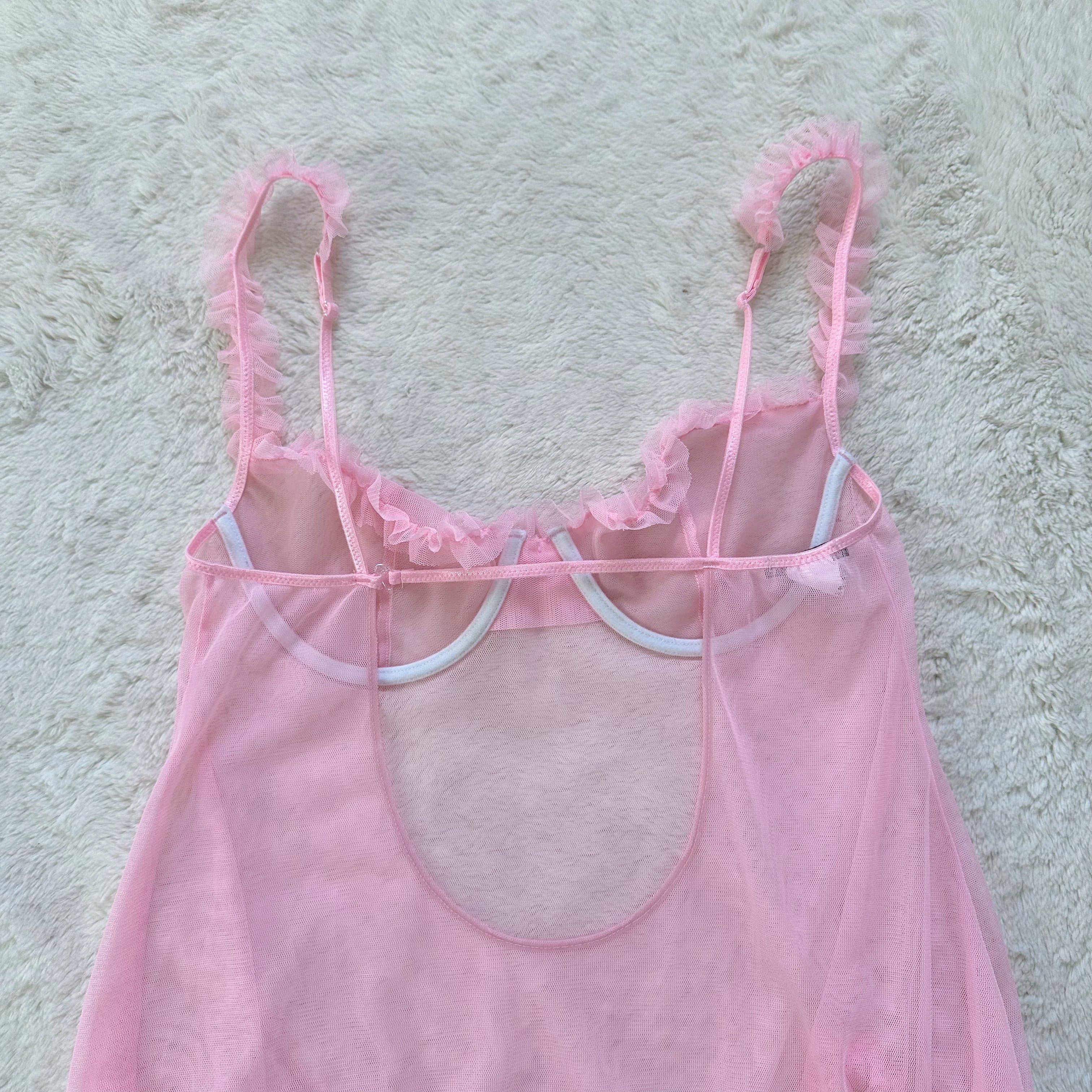 2000's bubble blush babydoll slip dress