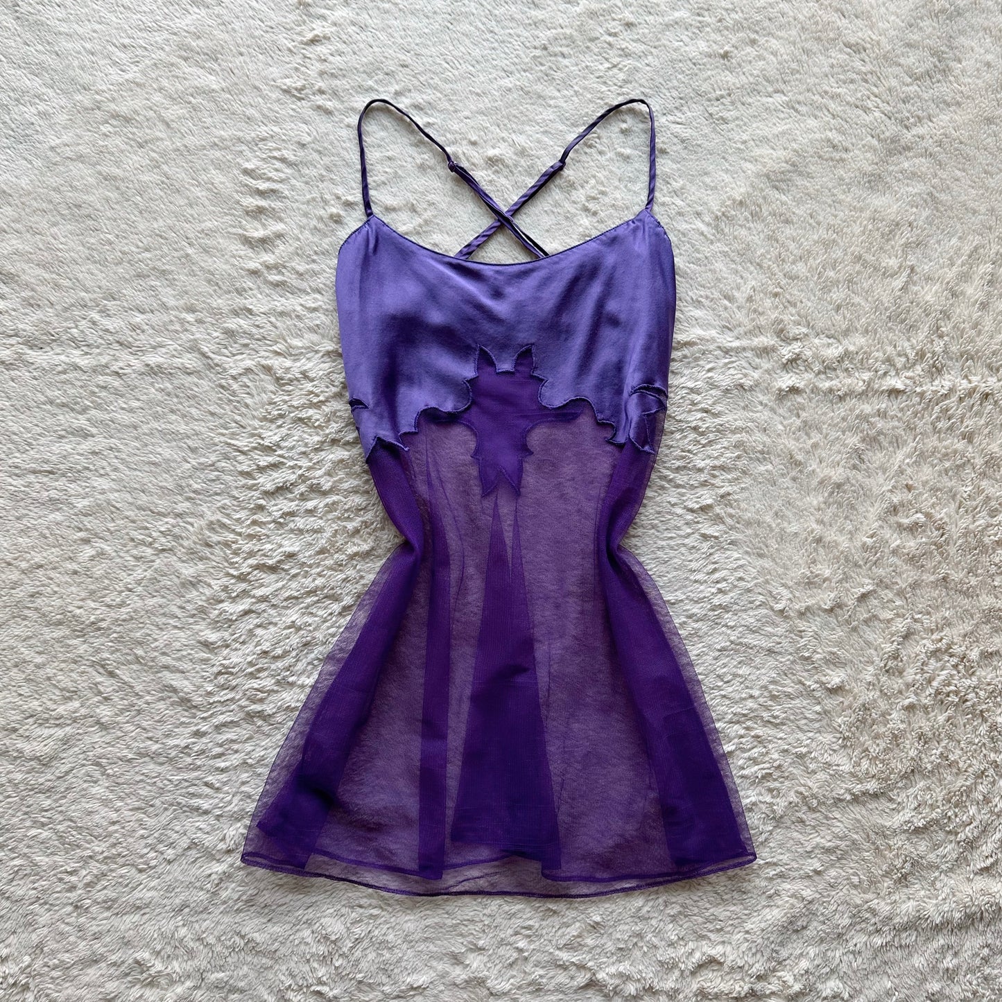 1999 100% silk plum slip dress