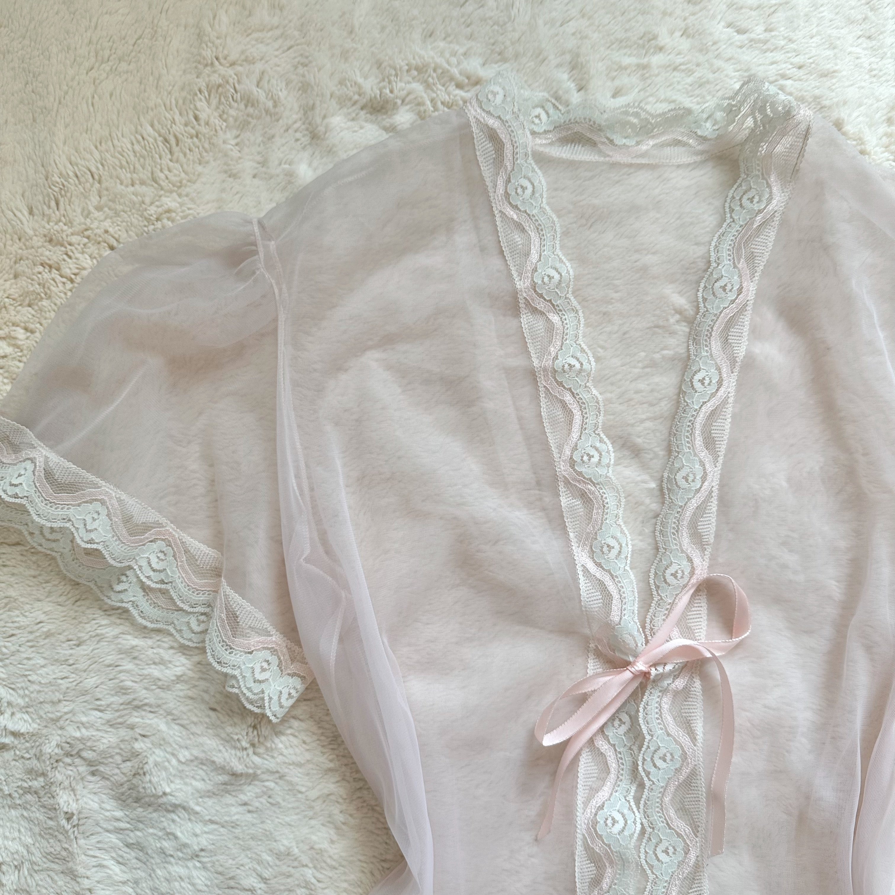 1980's ballet veil peignoir set