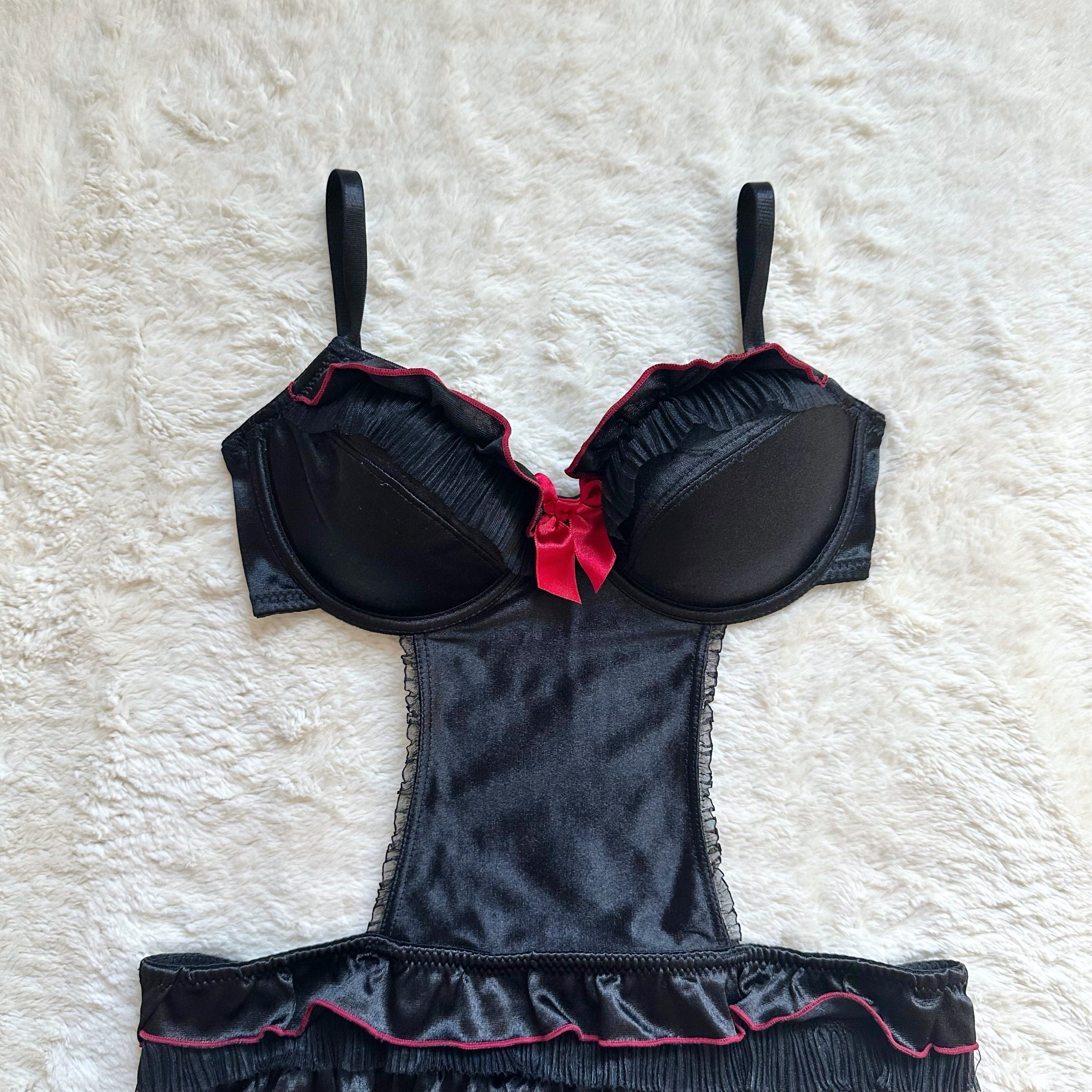 2000's dark ballet slip dress