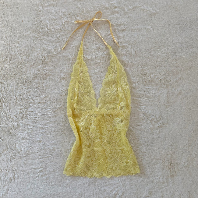 2000's lemon lace camisole