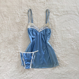 1990's silken bluebell babydoll set