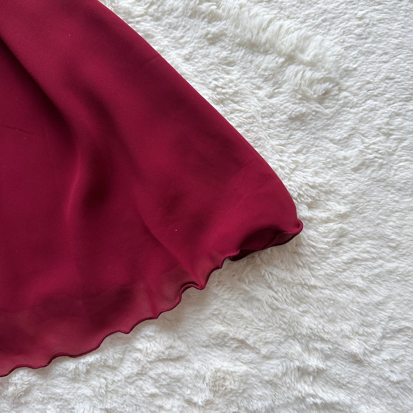 1990's deep burgundy chiffon lace slip dress