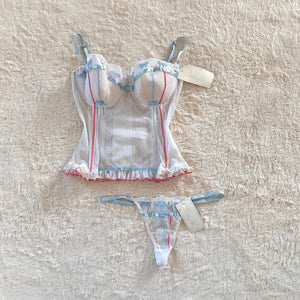 2000's ribbon candy bustier set