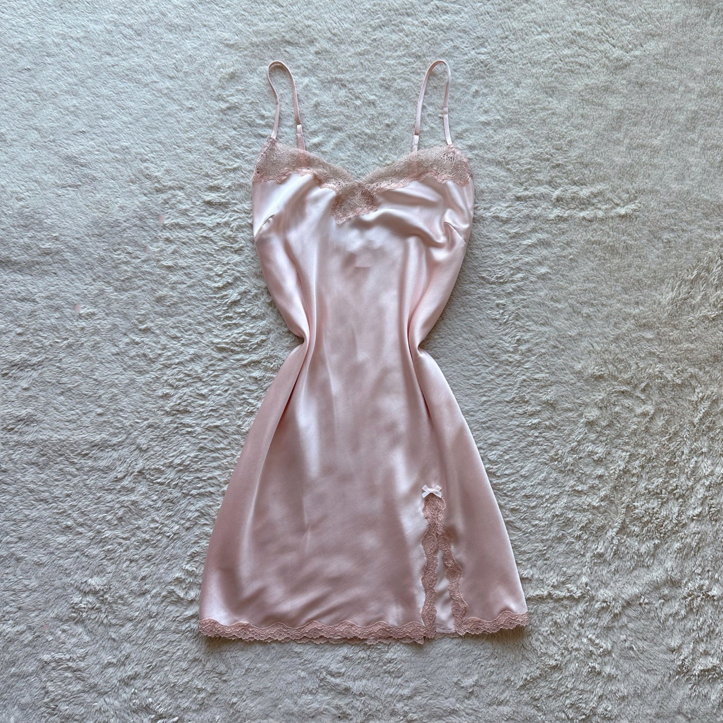 2016 baby pink satin slip dress