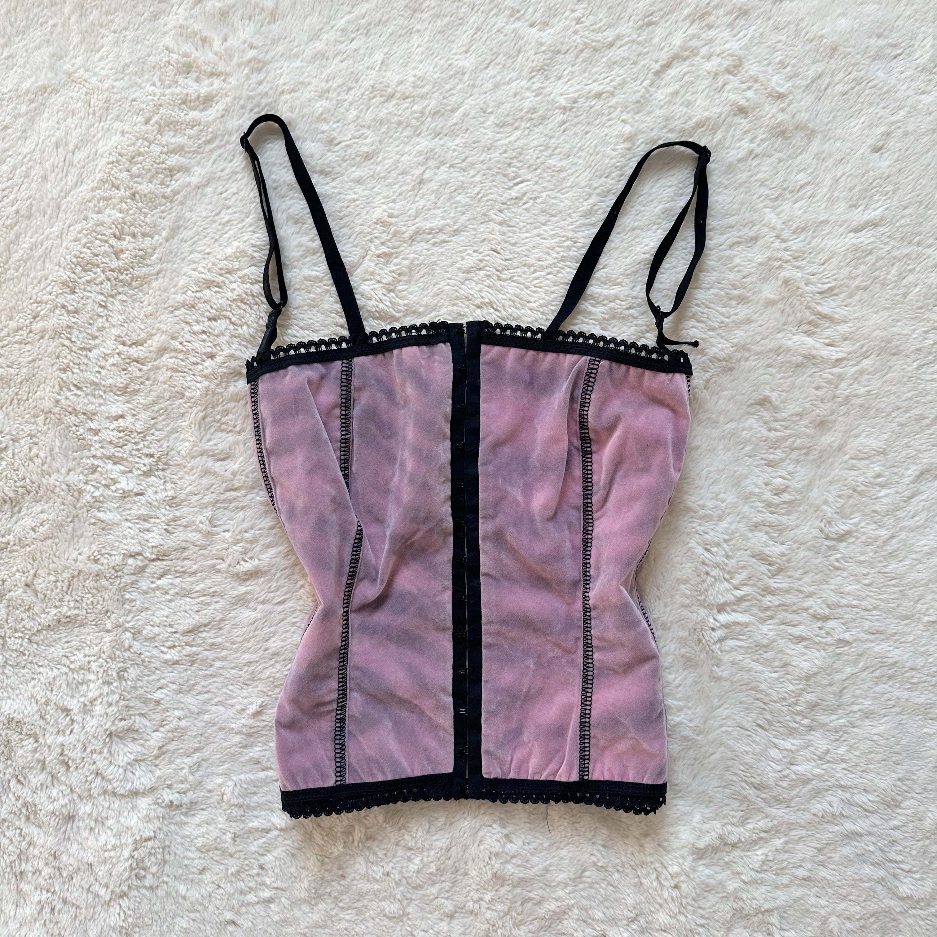 2000's velvet burnout corset