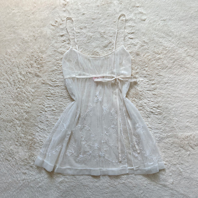 2002 ivory petal milkmaid slip dress