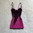 2000's magenta noir slip dress