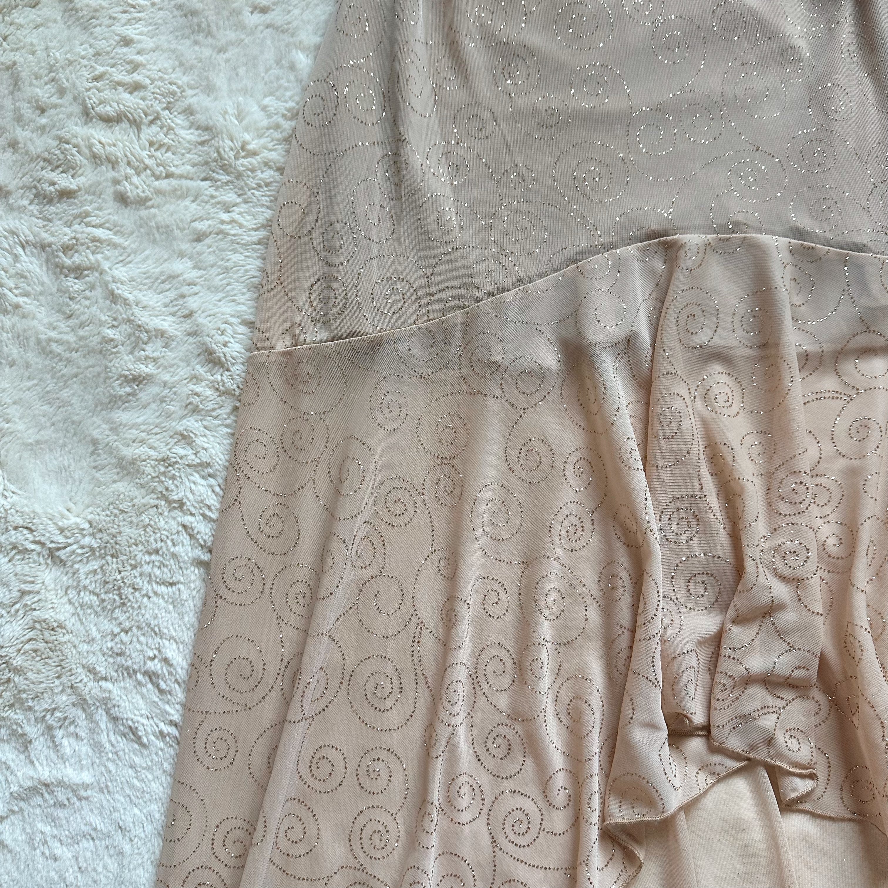 1990's golden champagne gown