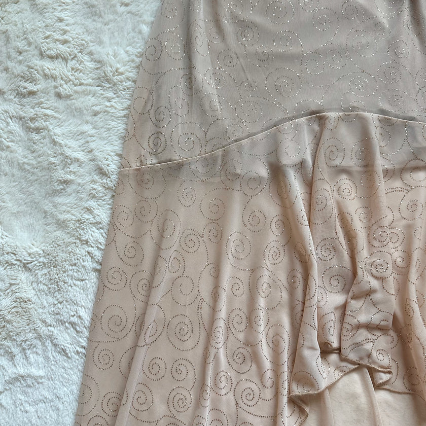 1990's golden champagne gown